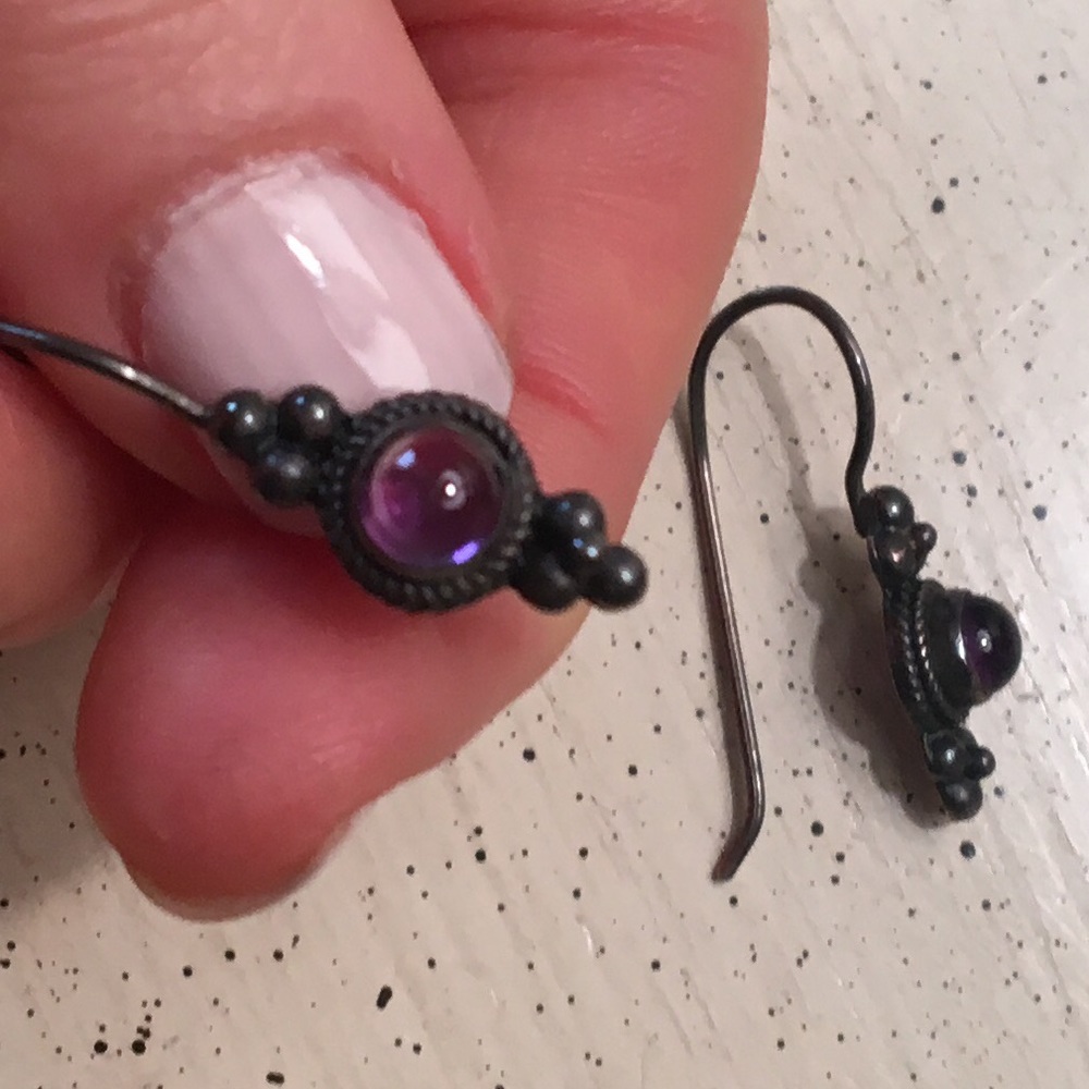 Vintage Silver and Amythyst Earrings